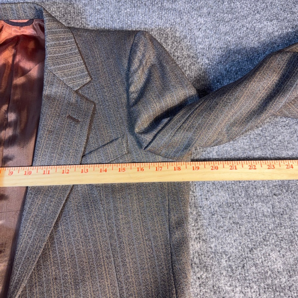 Christian Dior Monsieur Brown Pinstripe Blazer Vintage 2-Button Sport Coat - Picture 12 of 14